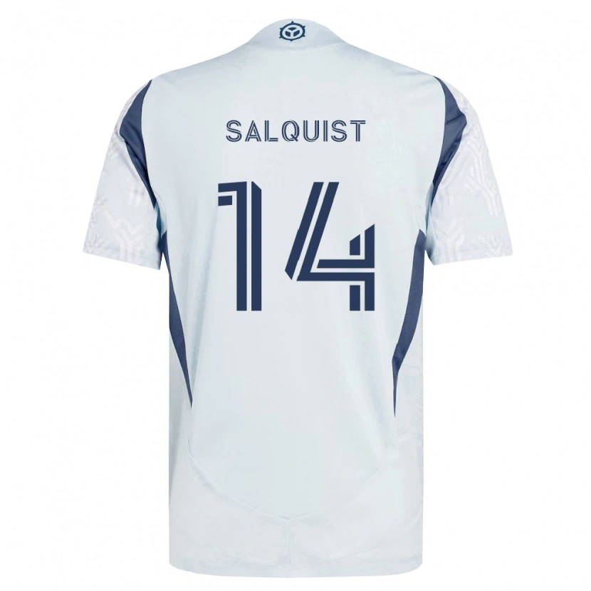 Danxen Donna Maglia Tobias Salquist #14 Grigio Bianco Kit Gara Away 2026/27 Maglietta