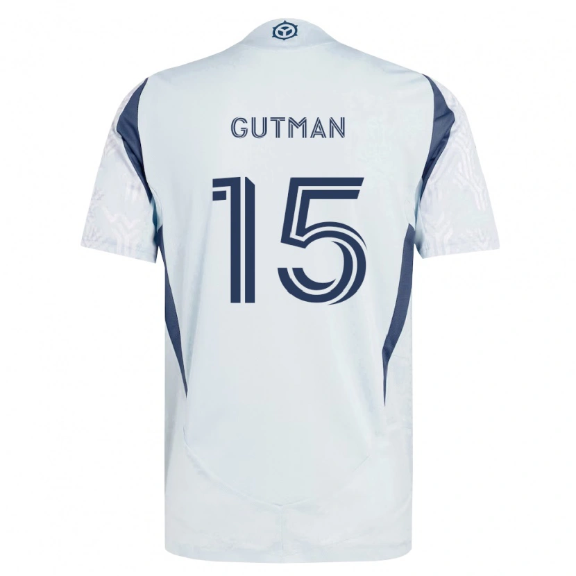 Danxen Donna Maglia Andrew Gutman #15 Grigio Bianco Kit Gara Away 2026/27 Maglietta