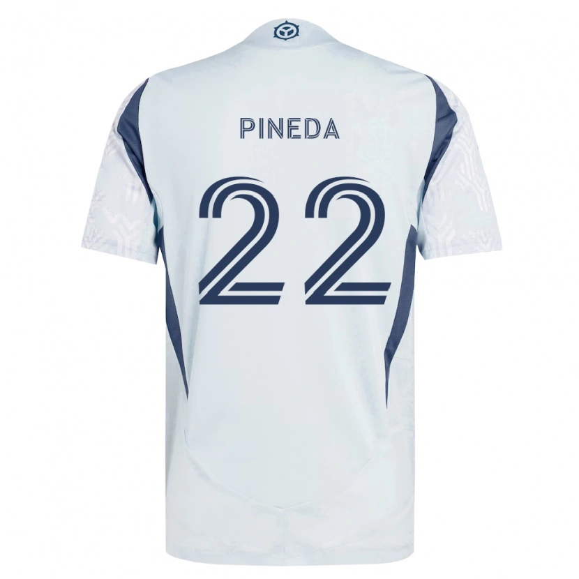 Danxen Donna Maglia Mauricio Pineda #22 Grigio Bianco Kit Gara Away 2026/27 Maglietta