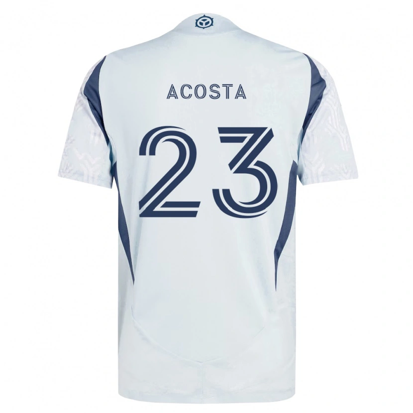 Danxen Donna Maglia Kellyn Acosta #23 Grigio Bianco Kit Gara Away 2026/27 Maglietta