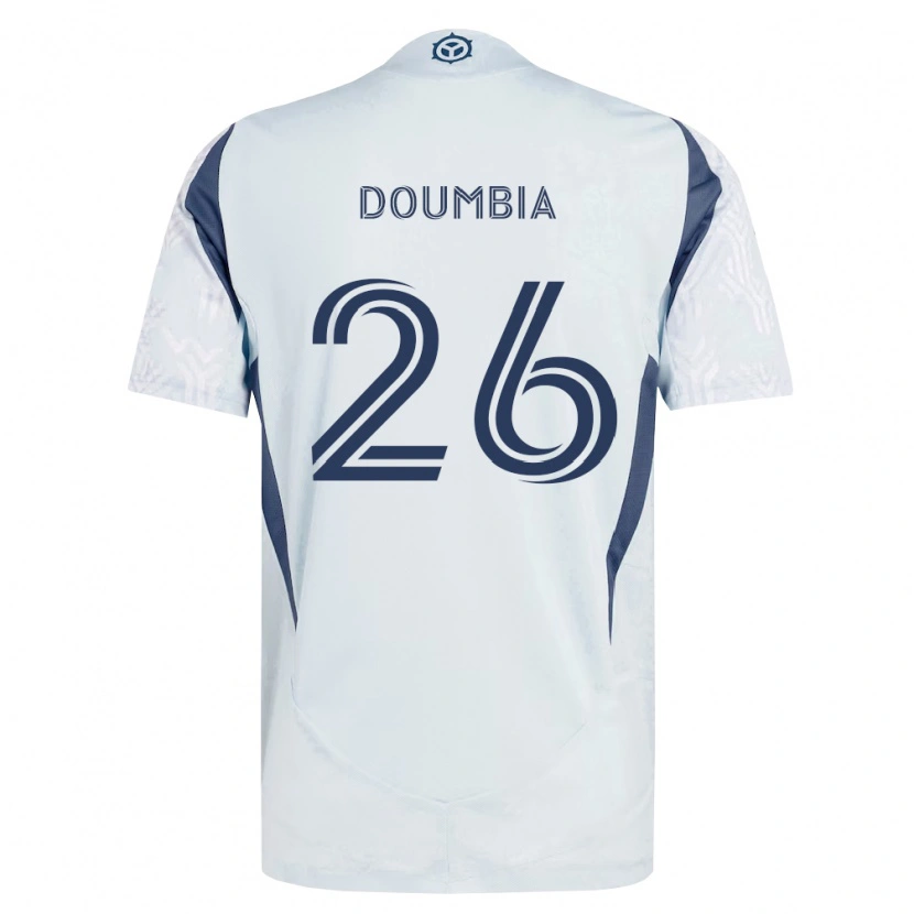 Danxen Donna Maglia Ousmane Doumbia #26 Grigio Bianco Kit Gara Away 2026/27 Maglietta
