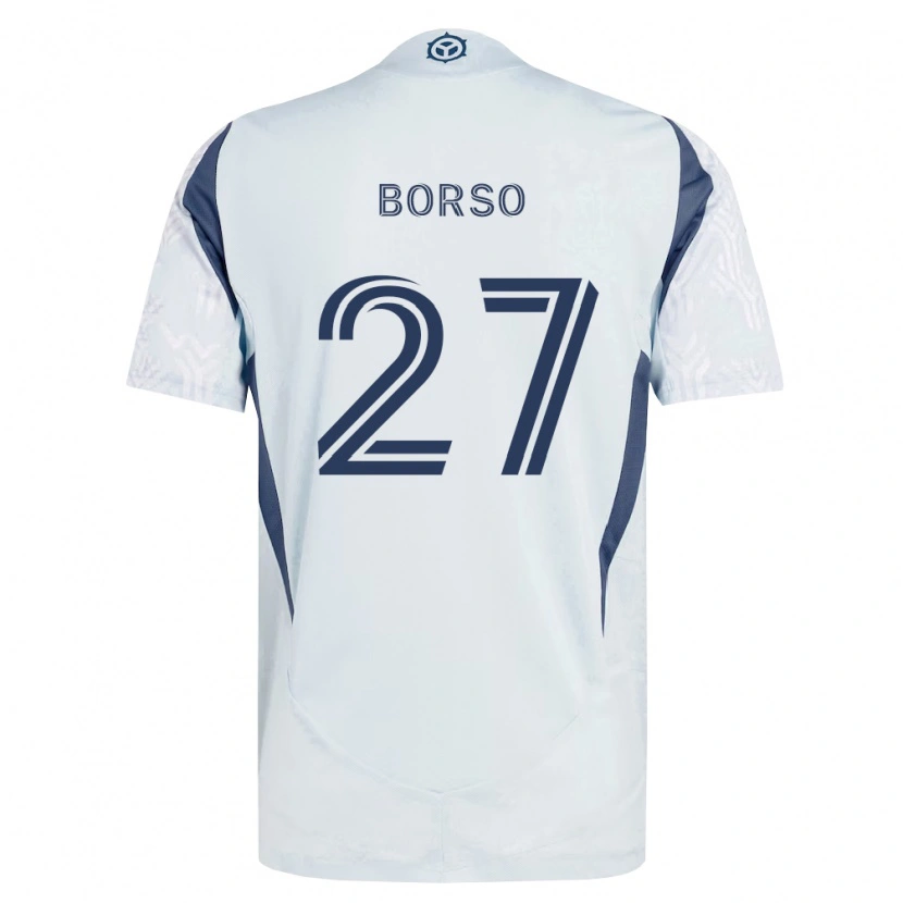 Danxen Donna Maglia Dylan Borso #27 Grigio Bianco Kit Gara Away 2026/27 Maglietta