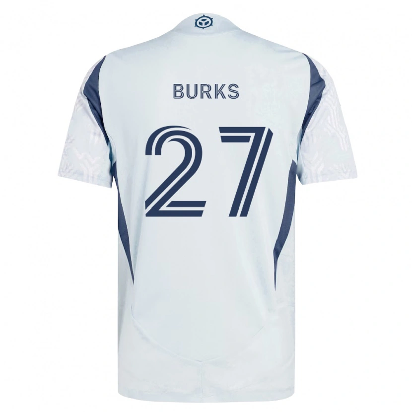 Danxen Donna Maglia Kendall Burks #27 Grigio Bianco Kit Gara Away 2026/27 Maglietta