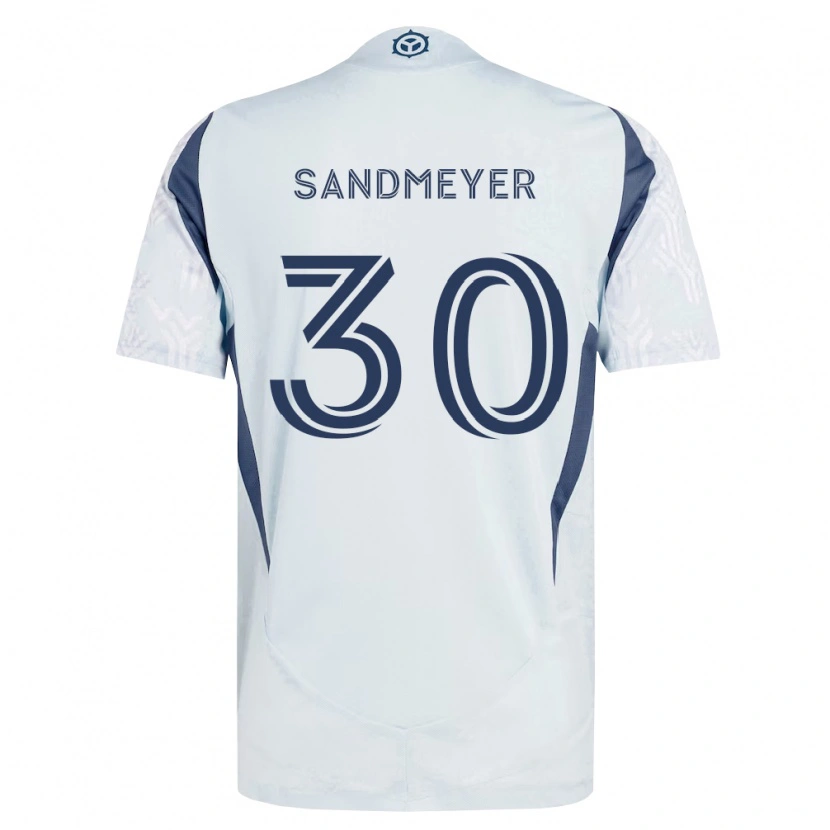 Danxen Donna Maglia Jack Sandmeyer #30 Grigio Bianco Kit Gara Away 2026/27 Maglietta
