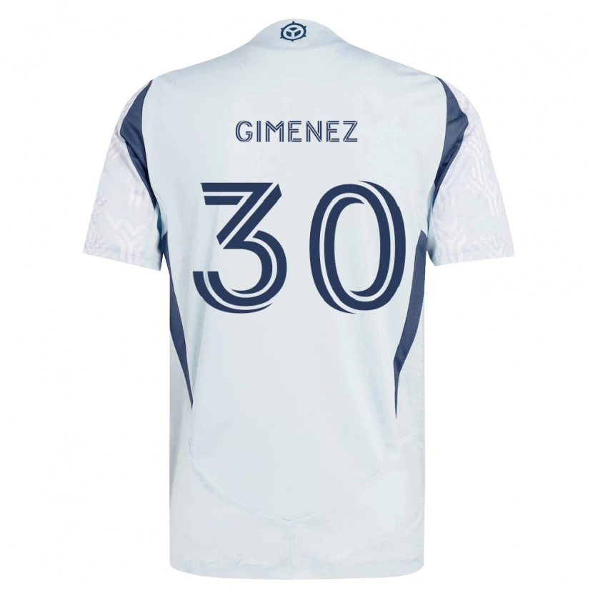 Danxen Donna Maglia Gastón Giménez #30 Grigio Bianco Kit Gara Away 2026/27 Maglietta