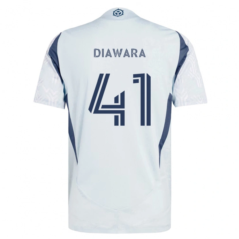 Danxen Donna Maglia Tidiane Diawara #41 Grigio Bianco Kit Gara Away 2026/27 Maglietta