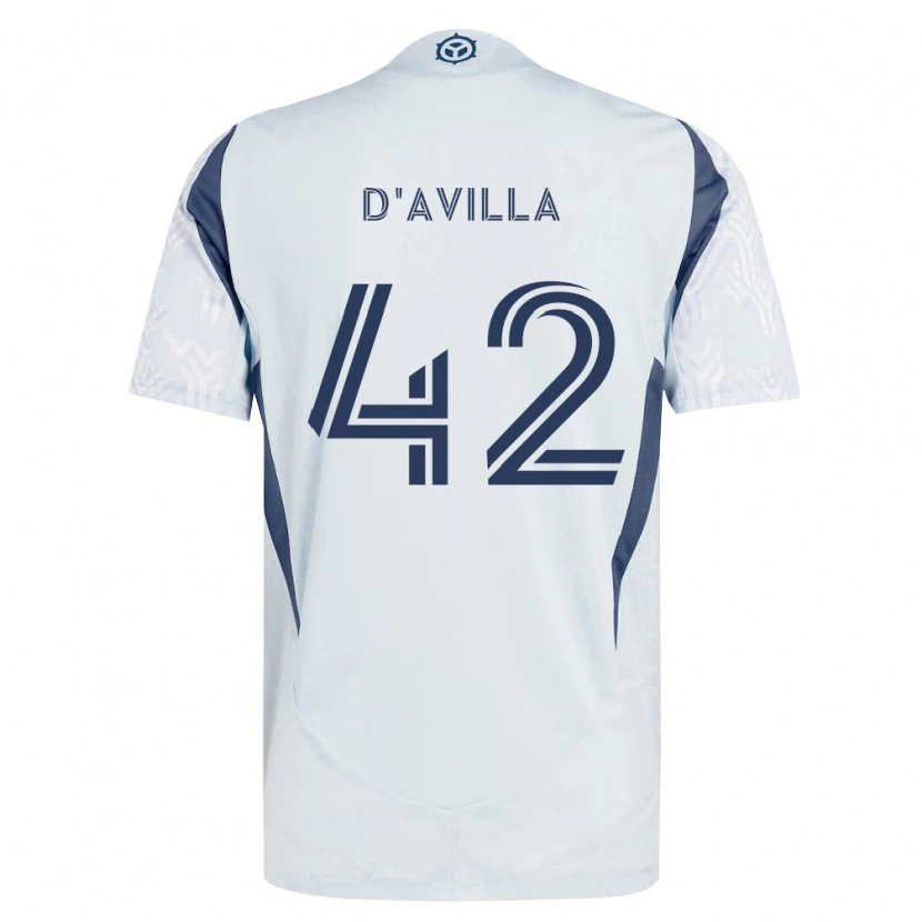 Danxen Donna Maglia Djé D'avilla #42 Grigio Bianco Kit Gara Away 2026/27 Maglietta