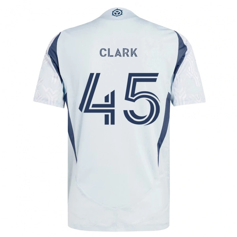 Danxen Donna Maglia Mateo Clark #45 Grigio Bianco Kit Gara Away 2026/27 Maglietta