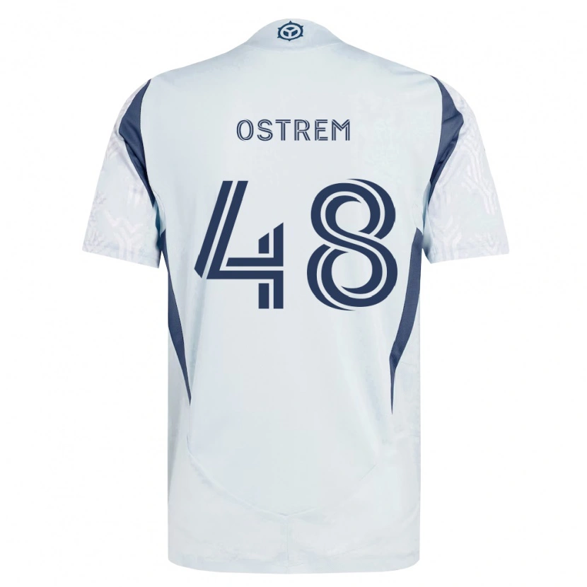 Danxen Donna Maglia Charlie Ostrem #48 Grigio Bianco Kit Gara Away 2026/27 Maglietta