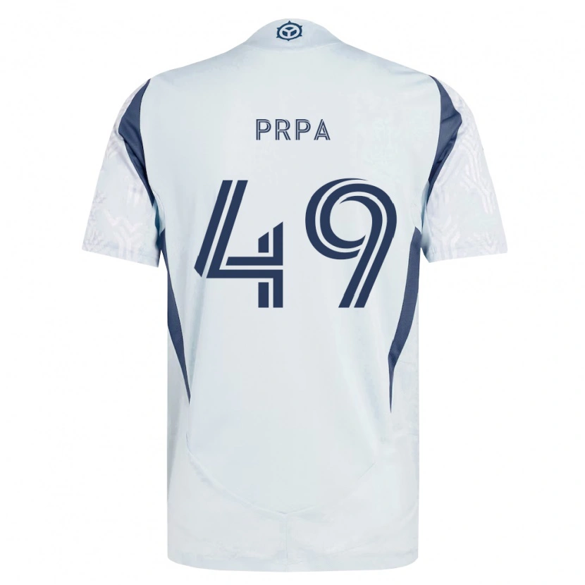 Danxen Donna Maglia Luka Prpa #49 Grigio Bianco Kit Gara Away 2026/27 Maglietta