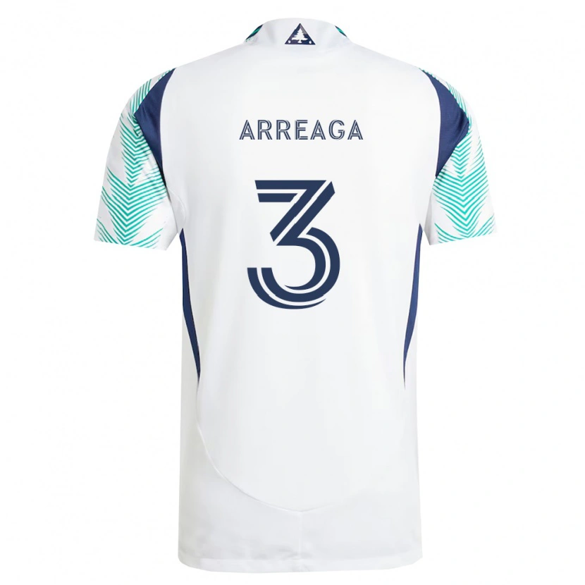 Danxen Donna Maglia Xavier Arreaga #3 Bianco Blu Navy Verde Chiaro Kit Gara Away 2026/27 Maglietta