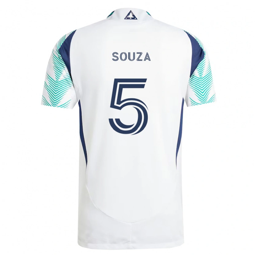 Danxen Donna Maglia Victor Souza #5 Bianco Blu Navy Verde Chiaro Kit Gara Away 2026/27 Maglietta
