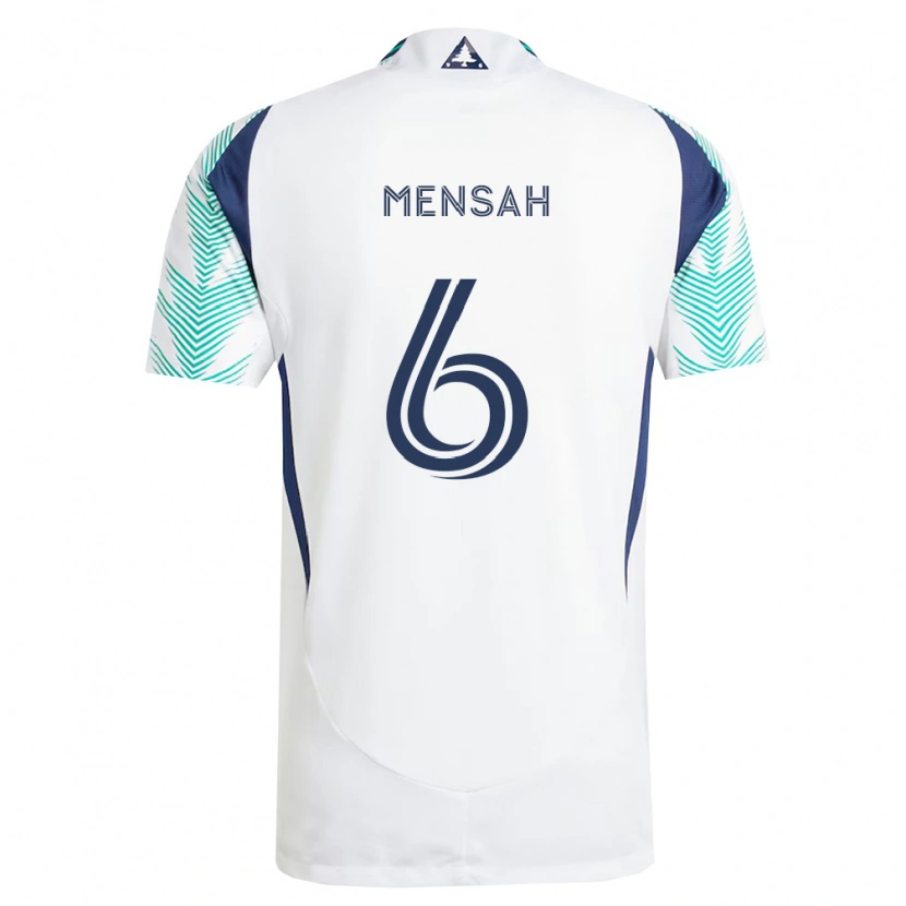Danxen Donna Maglia Jonathan Mensah #6 Bianco Blu Navy Verde Chiaro Kit Gara Away 2026/27 Maglietta