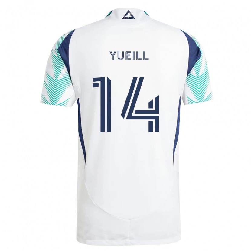 Danxen Donna Maglia Jackson Yueill #14 Bianco Blu Navy Verde Chiaro Kit Gara Away 2026/27 Maglietta