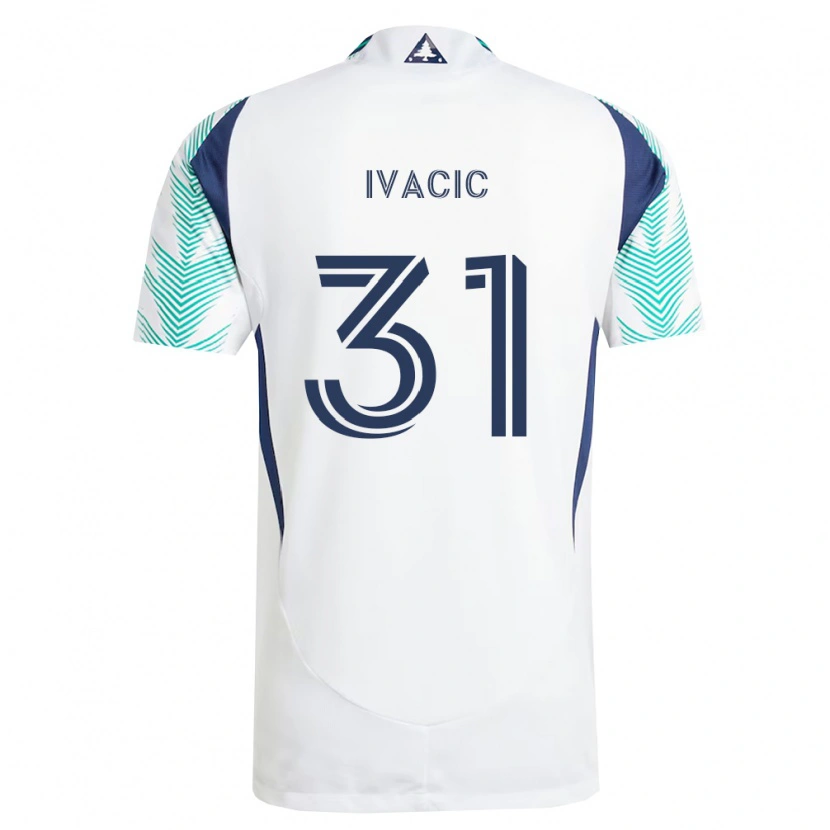 Danxen Donna Maglia Aljaz Ivacic #31 Bianco Blu Navy Verde Chiaro Kit Gara Away 2026/27 Maglietta