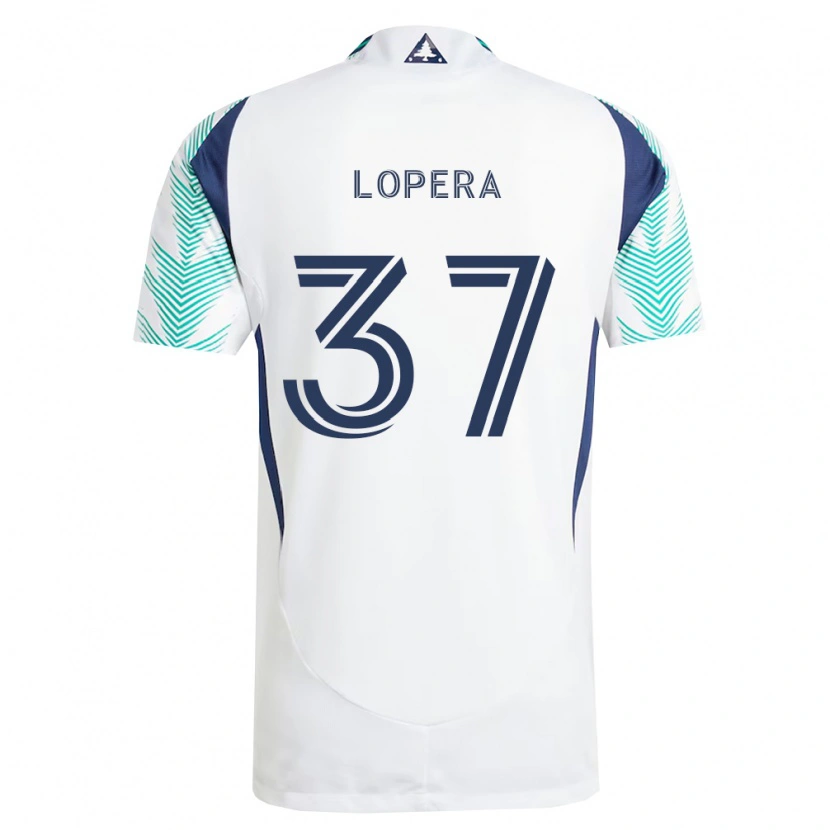 Danxen Donna Maglia Steban Lopera #37 Bianco Blu Navy Verde Chiaro Kit Gara Away 2026/27 Maglietta