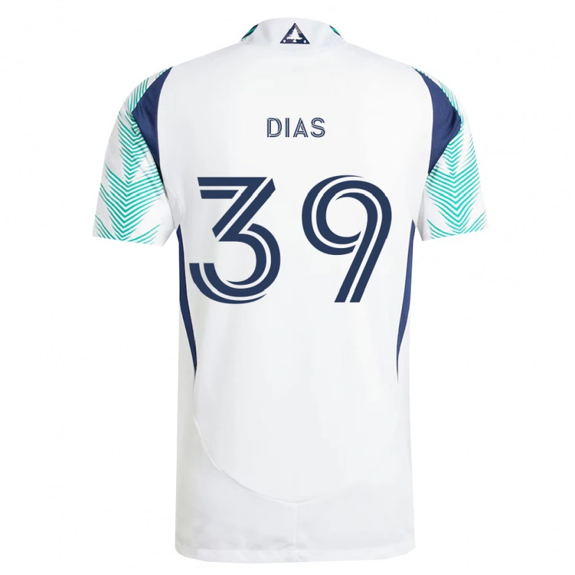 Danxen Donna Maglia Marcos Dias #39 Bianco Blu Navy Verde Chiaro Kit Gara Away 2026/27 Maglietta