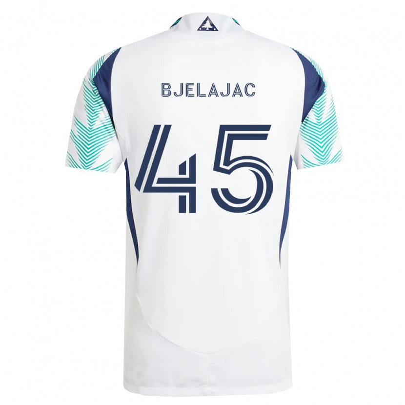 Danxen Donna Maglia Andrej Bjelajac #45 Bianco Blu Navy Verde Chiaro Kit Gara Away 2026/27 Maglietta