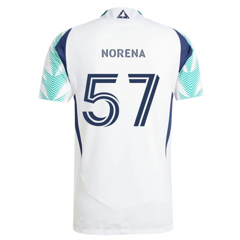 Danxen Donna Maglia Bryan Norena #57 Bianco Blu Navy Verde Chiaro Kit Gara Away 2026/27 Maglietta