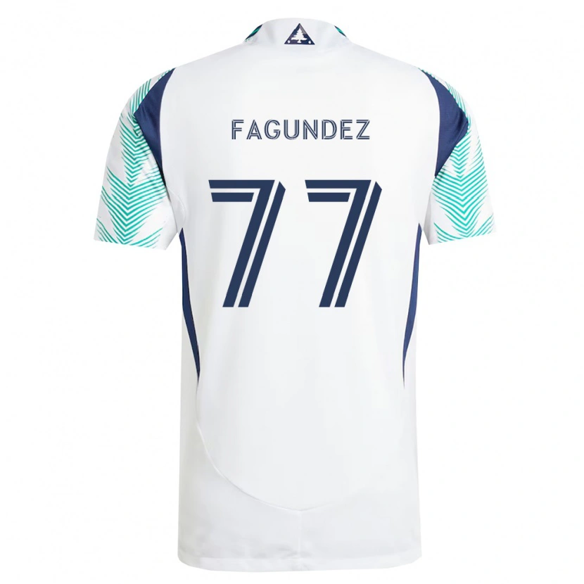 Danxen Donna Maglia Diego Fagúndez #77 Bianco Blu Navy Verde Chiaro Kit Gara Away 2026/27 Maglietta