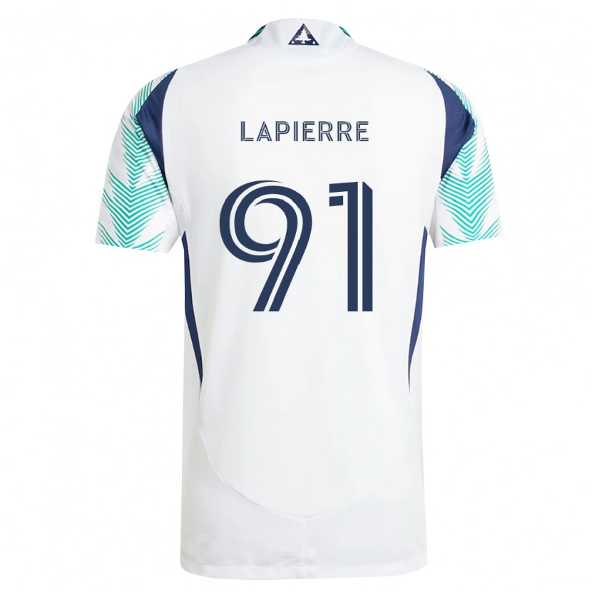 Danxen Donna Maglia Zach Lapierre #91 Bianco Blu Navy Verde Chiaro Kit Gara Away 2026/27 Maglietta