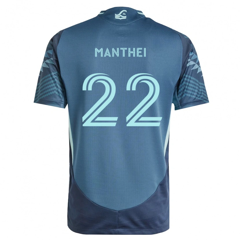 Danxen Donna Maglia Leahi Manthei #22 Blu Navy Verde Kit Gara Away 2026/27 Maglietta