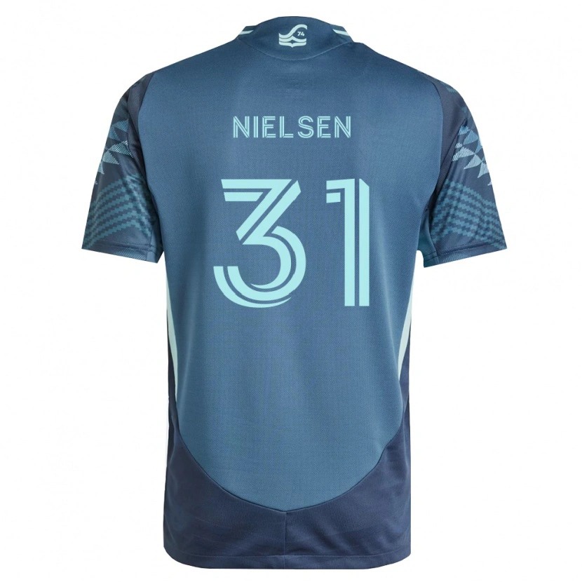 Danxen Donna Maglia Madeline Nielsen #31 Blu Navy Verde Kit Gara Away 2026/27 Maglietta