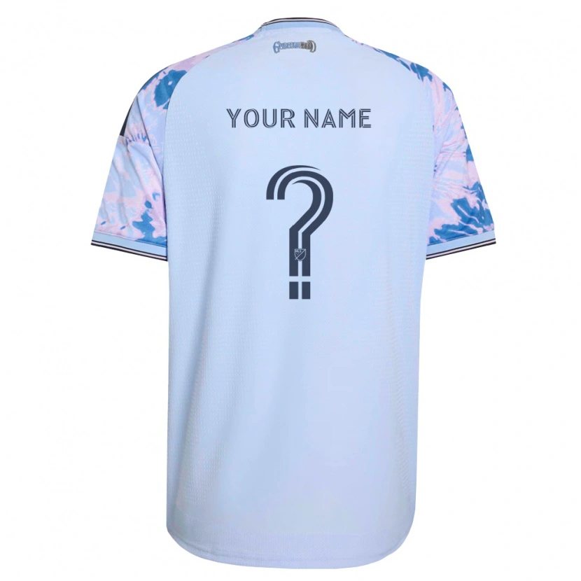 Danxen Donna Maglia Il Tuo Nome #0 Blu Reale Bianco Nero Kit Gara Away 2026/27 Maglietta