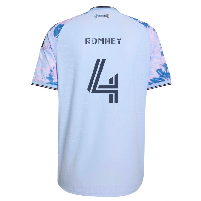 Danxen Donna Maglia Dave Romney #4 Blu Reale Bianco Nero Kit Gara Away 2026/27 Maglietta