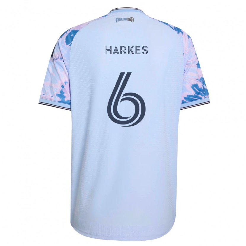 Danxen Donna Maglia Ian Harkes #6 Blu Reale Bianco Nero Kit Gara Away 2026/27 Maglietta