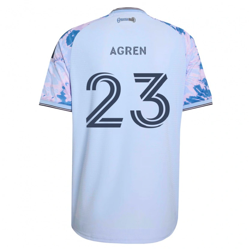 Danxen Donna Maglia Oskar Agren #23 Blu Reale Bianco Nero Kit Gara Away 2026/27 Maglietta