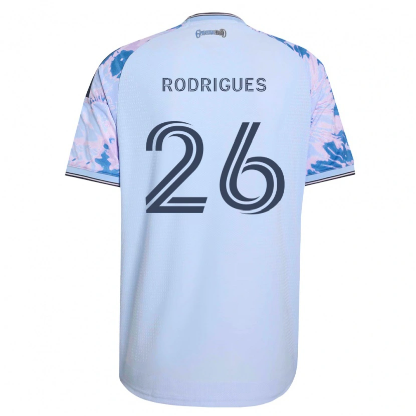 Danxen Donna Maglia Rodrigues #26 Blu Reale Bianco Nero Kit Gara Away 2026/27 Maglietta
