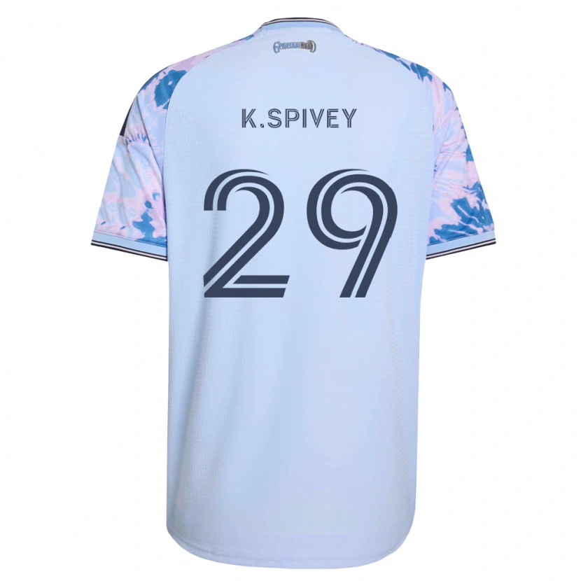 Danxen Donna Maglia Kaedren Spivey #29 Blu Reale Bianco Nero Kit Gara Away 2026/27 Maglietta