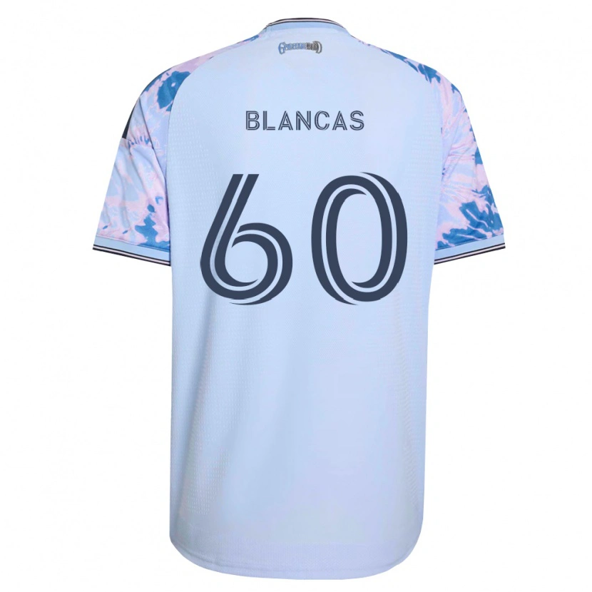 Danxen Donna Maglia Eduardo Blancas #60 Blu Reale Bianco Nero Kit Gara Away 2026/27 Maglietta