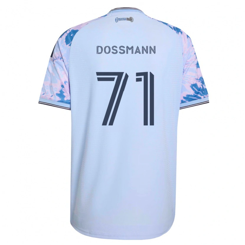 Danxen Donna Maglia Niklas Dossmann #71 Blu Reale Bianco Nero Kit Gara Away 2026/27 Maglietta