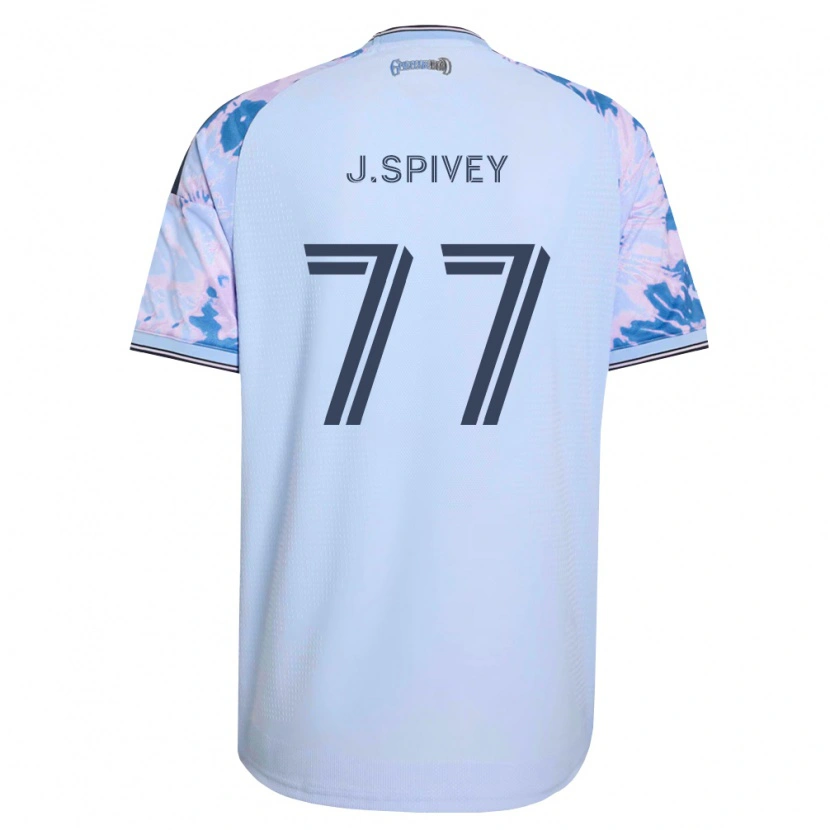 Danxen Donna Maglia Jermaine Spivey #77 Blu Reale Bianco Nero Kit Gara Away 2026/27 Maglietta