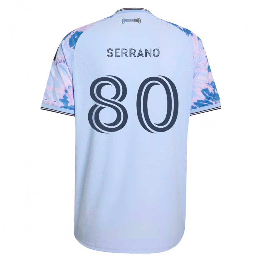 Danxen Donna Maglia David Serrano #80 Blu Reale Bianco Nero Kit Gara Away 2026/27 Maglietta