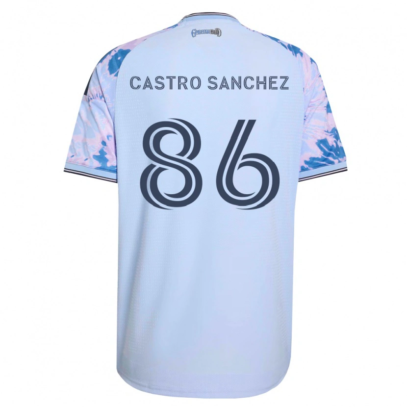 Danxen Donna Maglia Andy Castro Sanchez #86 Blu Reale Bianco Nero Kit Gara Away 2026/27 Maglietta