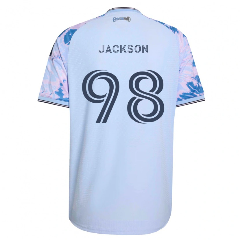 Danxen Donna Maglia Jacob Jackson #98 Blu Reale Bianco Nero Kit Gara Away 2026/27 Maglietta