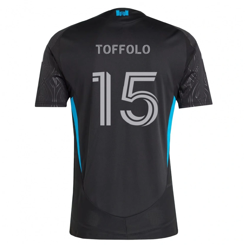 Danxen Donna Maglia Harry Toffolo #15 Nero Bianco Azzurro Kit Gara Away 2026/27 Maglietta