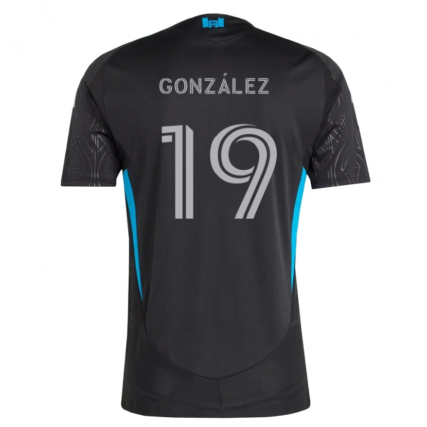 Danxen Donna Maglia Daniel González #19 Nero Bianco Azzurro Kit Gara Away 2026/27 Maglietta
