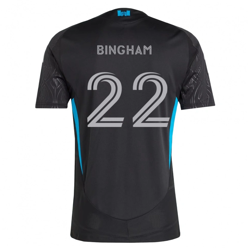 Danxen Donna Maglia David Bingham #22 Nero Bianco Azzurro Kit Gara Away 2026/27 Maglietta
