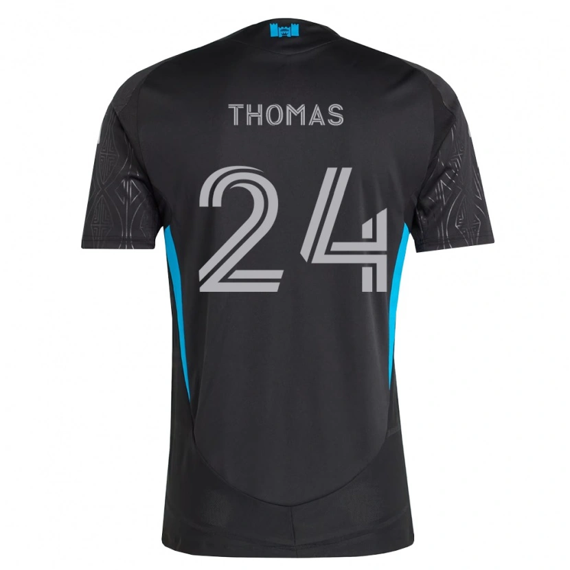 Danxen Donna Maglia Mikah Thomas #24 Nero Bianco Azzurro Kit Gara Away 2026/27 Maglietta