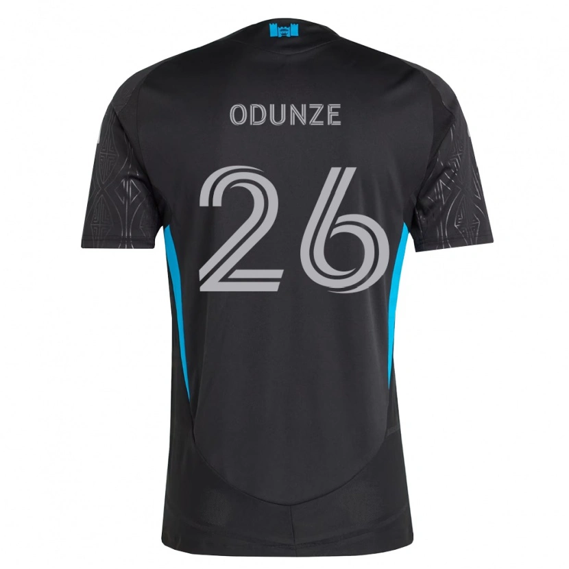 Danxen Donna Maglia Chituru Odunze #26 Nero Bianco Azzurro Kit Gara Away 2026/27 Maglietta