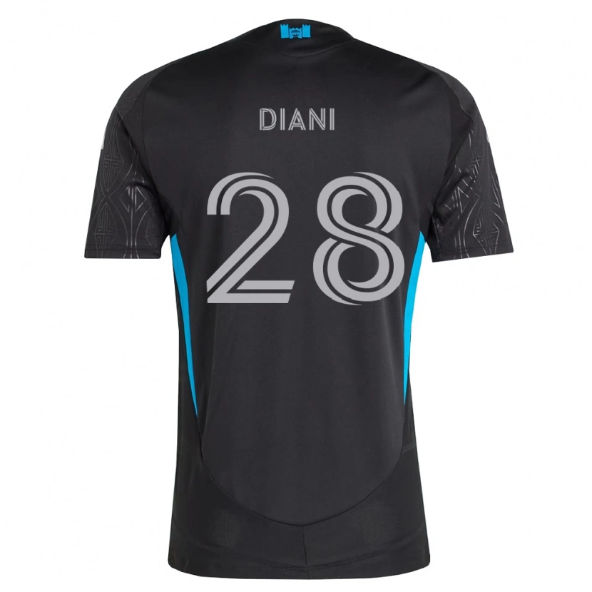 Danxen Donna Maglia Djibril Diani #28 Nero Bianco Azzurro Kit Gara Away 2026/27 Maglietta