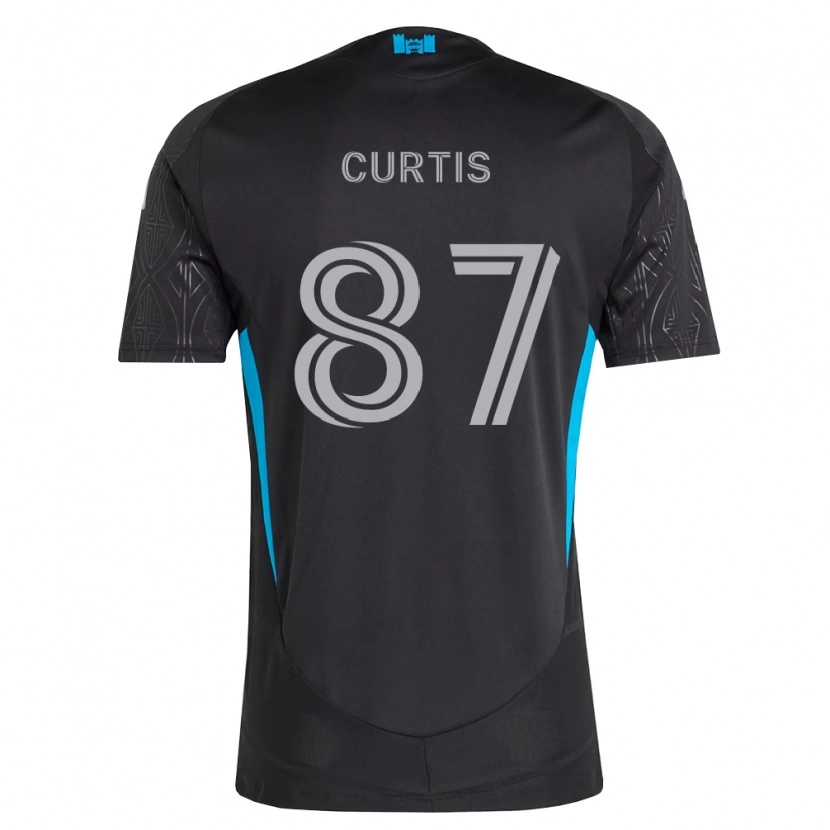 Danxen Donna Maglia Ethan Curtis #87 Nero Bianco Azzurro Kit Gara Away 2026/27 Maglietta