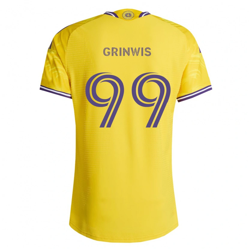 Danxen Donna Maglia Adam Grinwis #99 Viola Giallo Kit Gara Away 2026/27 Maglietta