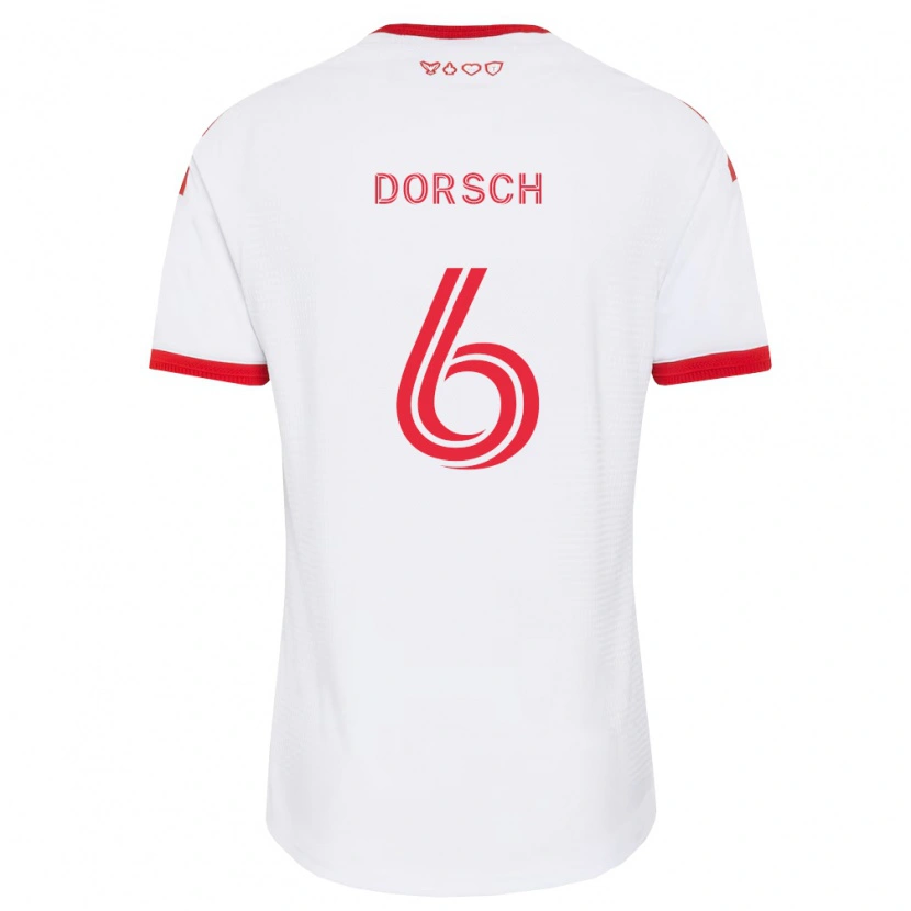 Danxen Donna Maglia Niklas Dorsch #6 Bianco Rosso Nero Kit Gara Away 2026/27 Maglietta