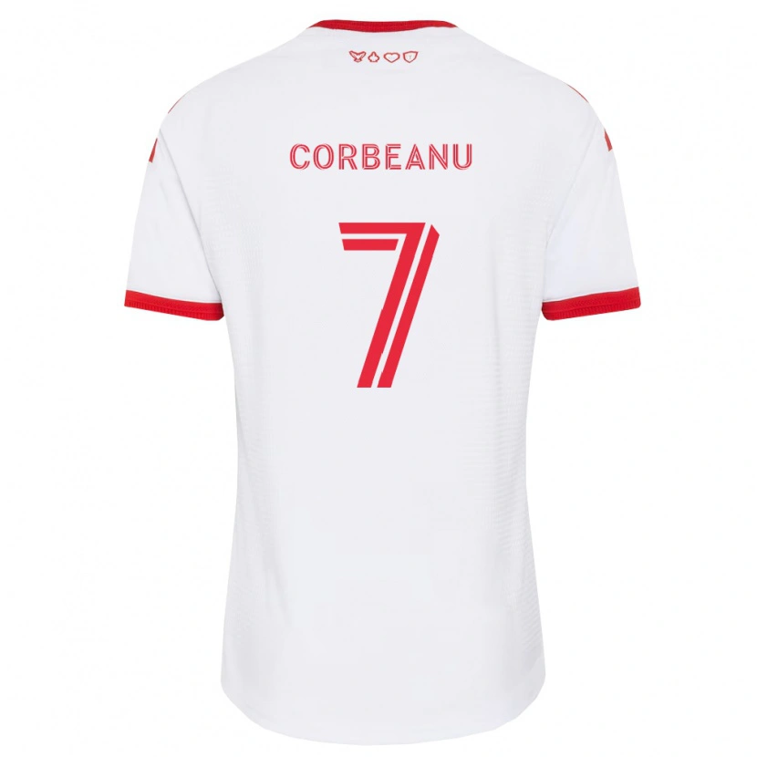 Danxen Donna Maglia Theo Corbeanu #7 Bianco Rosso Nero Kit Gara Away 2026/27 Maglietta