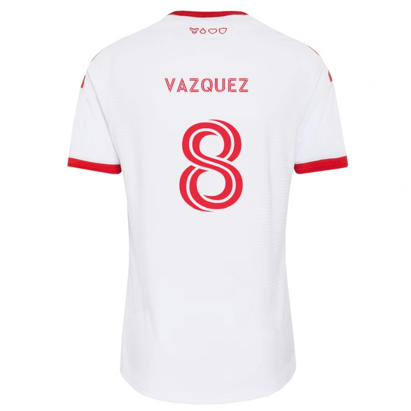 Danxen Donna Maglia Víctor Vázquez #8 Bianco Rosso Nero Kit Gara Away 2026/27 Maglietta